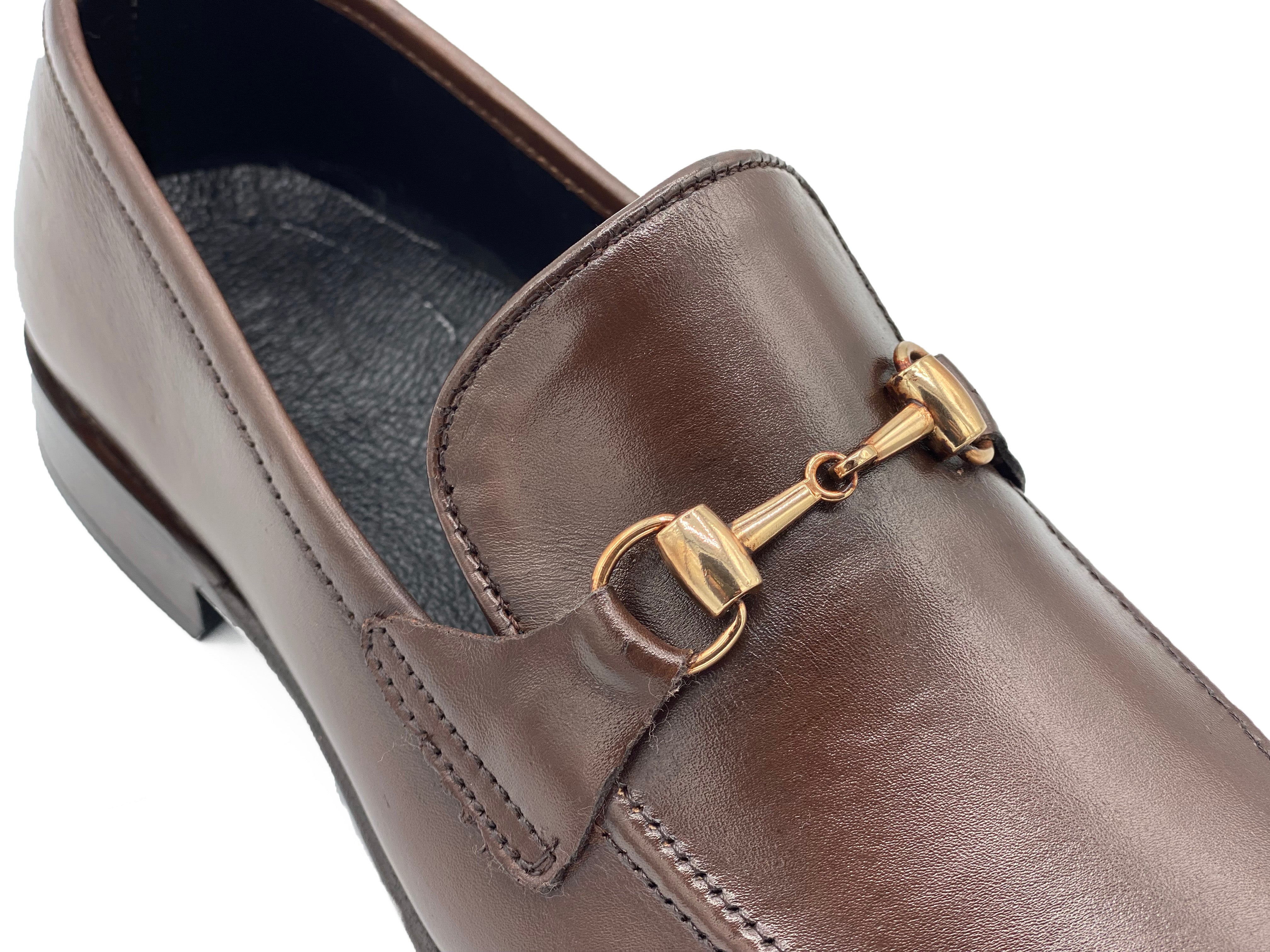 SKU:4001-Brown Cow Leather Formal Loafer Style - DeVogue