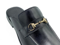 4044-Black Mule style Pure Cow Leather Shoes - DeVogue
