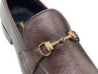 SKU:4020-Brown Grain Premium Formal leather loafers - DeVogue