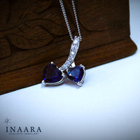 Synthetic Sapphire Pendant Set