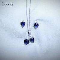 Synthetic Sapphire Pendant Set