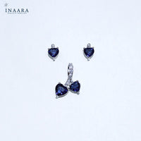Synthetic Sapphire Pendant Set
