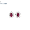 Real Ruby Earrings - Oval
