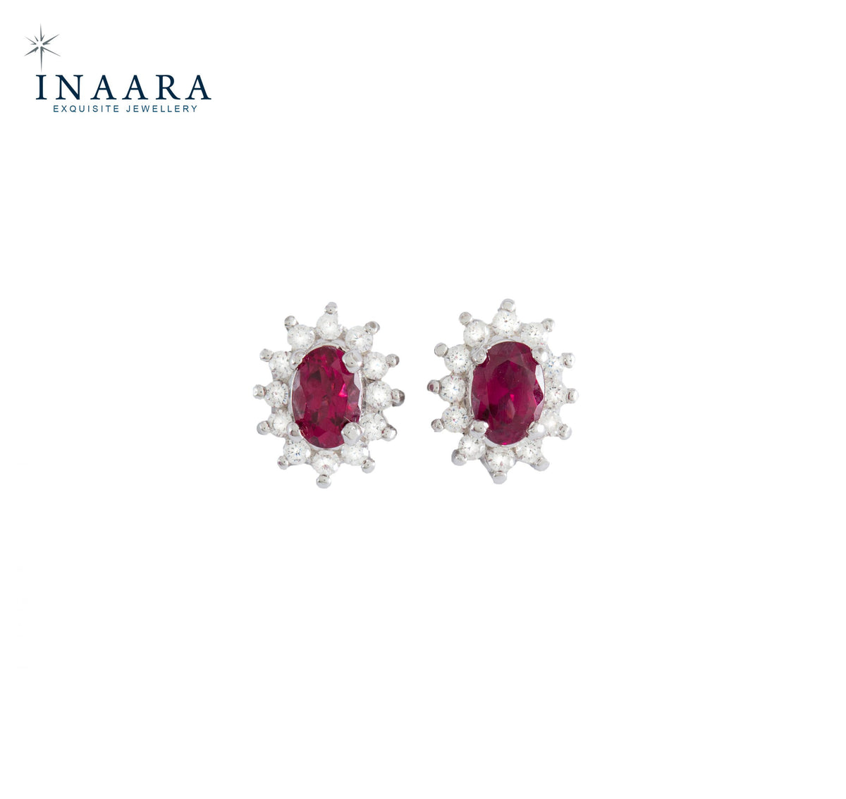Real Ruby Earrings - Oval