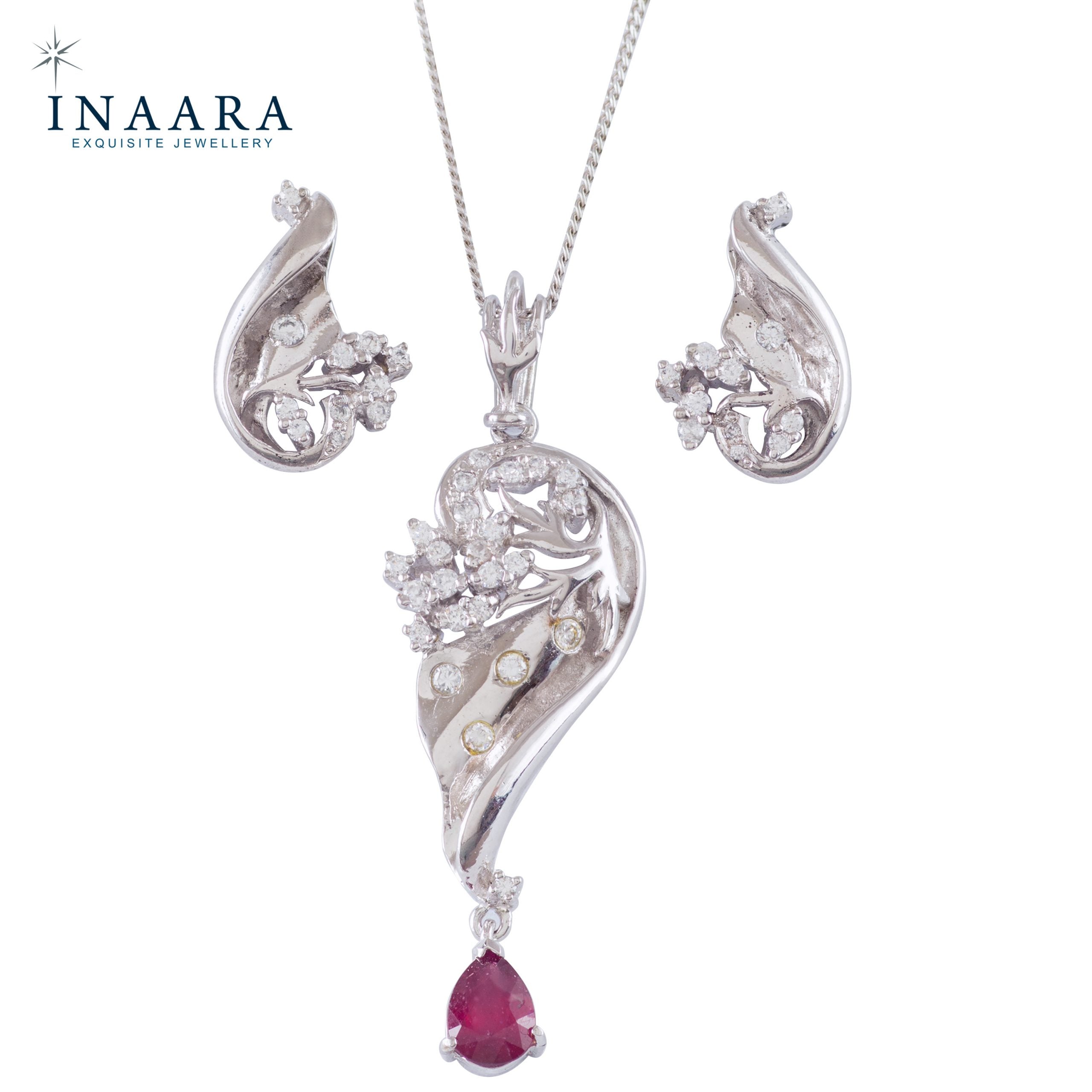 Precious Ruby Pendant Set
