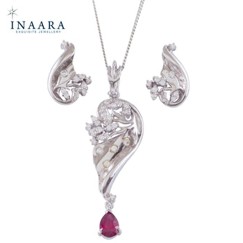 Precious Ruby Pendant Set