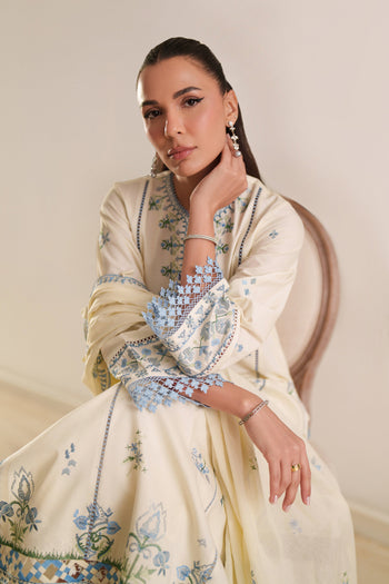 Ivory Suzani - Unstitched Luxury Lawn Suit – view 2