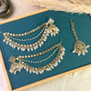 Teardrop Emerald Halo Tikka Sahara Kundan Earrings