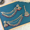 Midnight Blue Royal Tikka Sahara Kundan Earrings