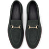 4001-Green Suede Goat Leather Formal Horse Bit Style