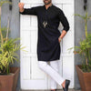 Black Cotton Casual Kurta