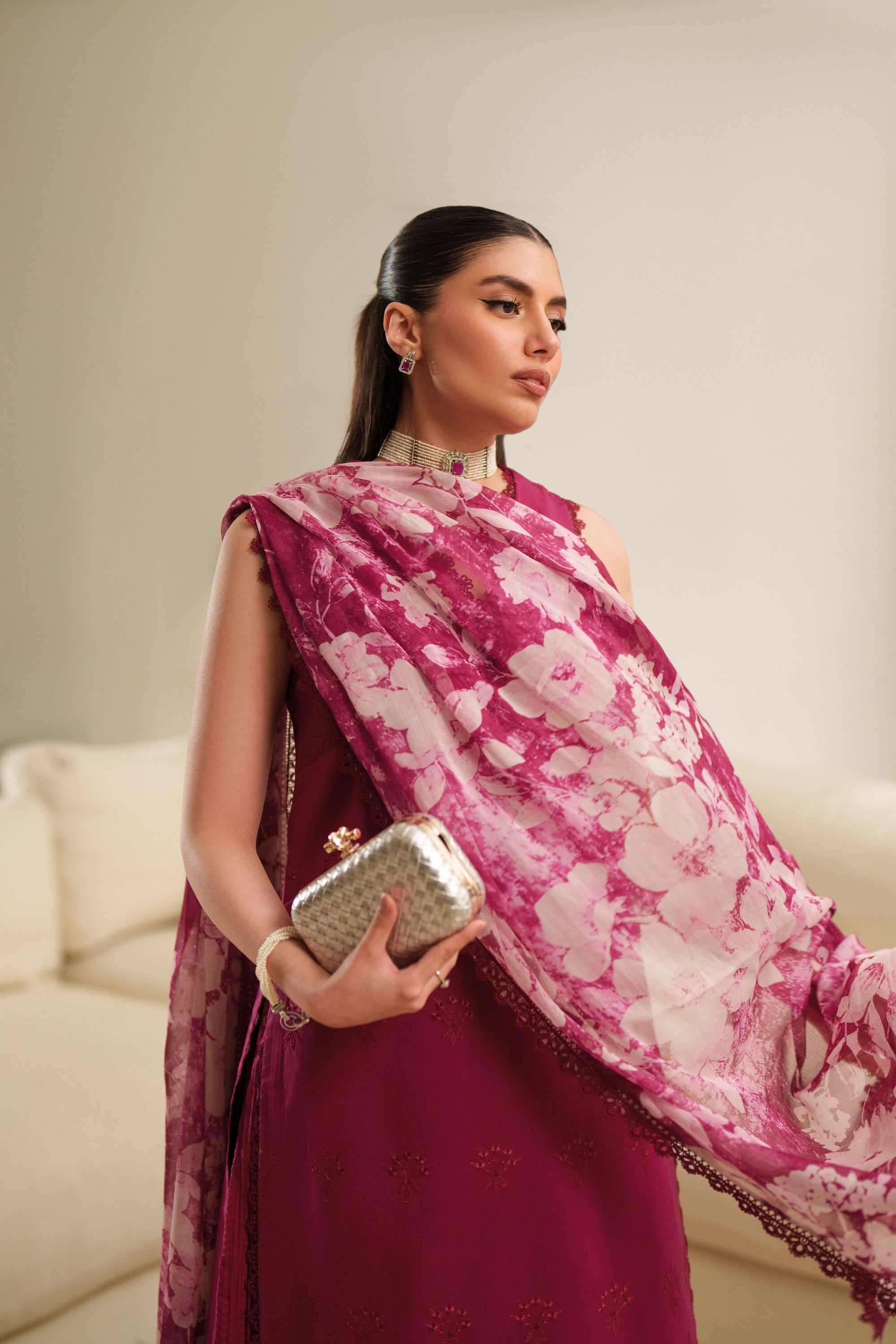 Mulberry Lattice - Unstitch Luxury Lawn Suit – view 7