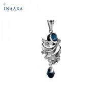 Blue Sapphire Lines Pendant Set