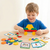Pattern Blocks Geometric Shape Jigsaw Puzzle - Baby Educational Montessori Tangram Toys For Kids [Mf-144]