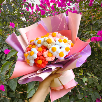 Crochet Puff Flowers Glow Gulyarn