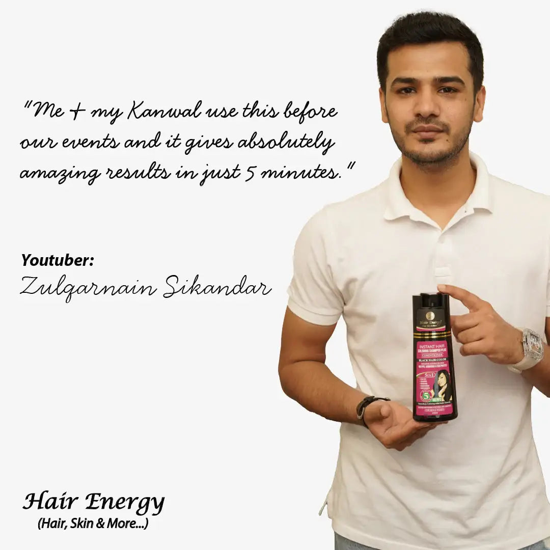 INSTANT HAIR COLORING SHAMPOO + CONDITIONER (BLACK COLOUR ) (7610588037379)