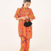 Girls Orange Khaddar Frock & Trouser