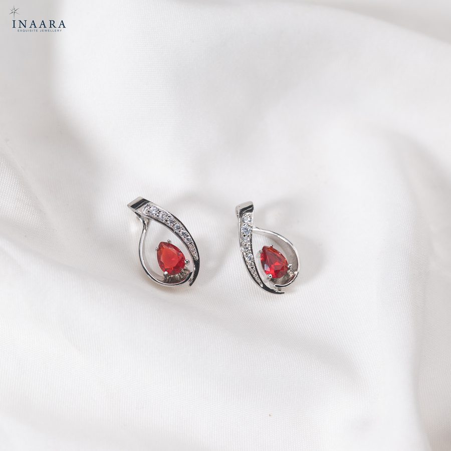 Teardrop Earrings - Red