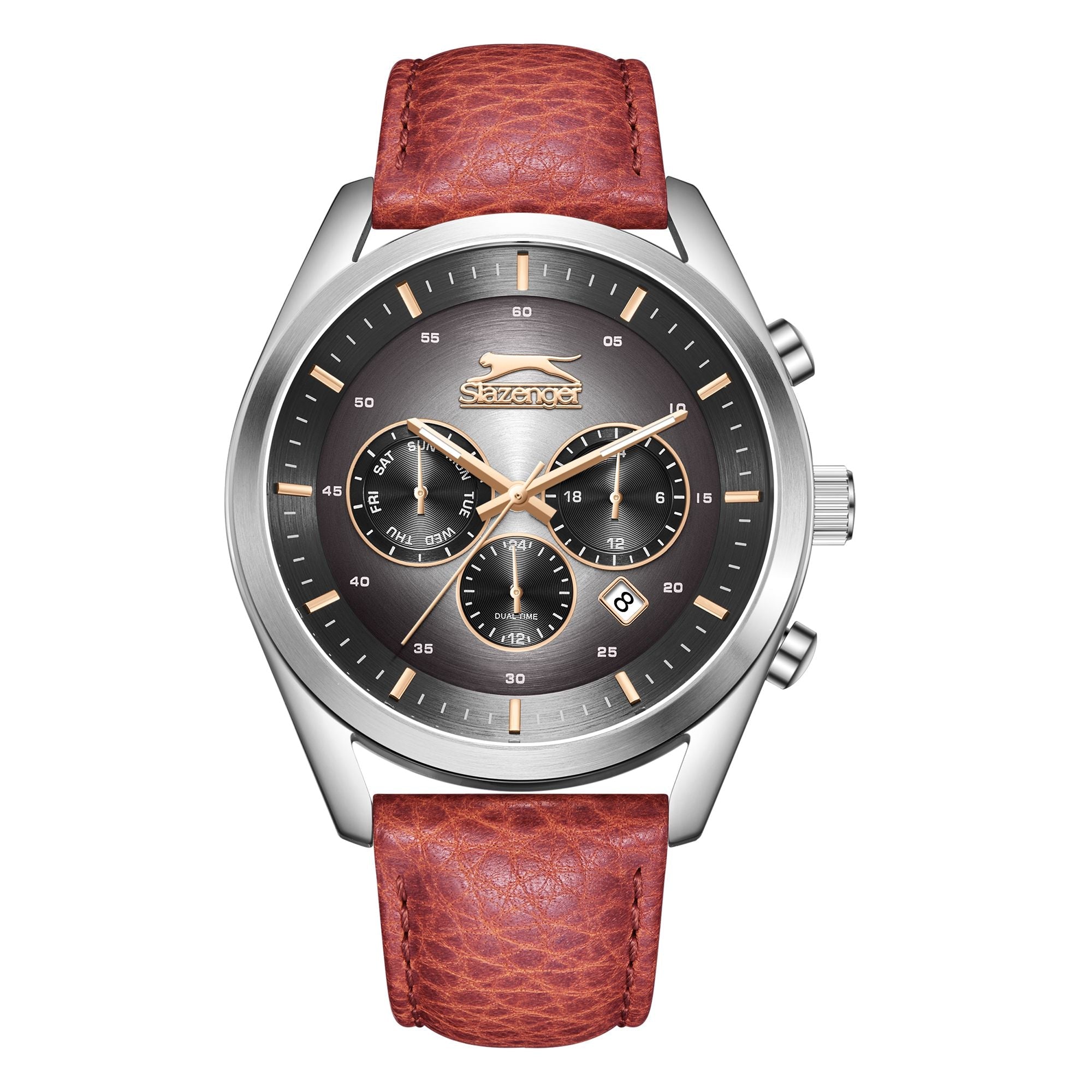Slazenger SL.9.2395.2.05 Quartz Multifunction Leather Strap Men Watch - Nizam Watch House
