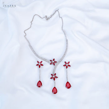 Scarlet Petal Necklace Set