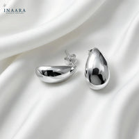 Plain Drop Earrings - Silver