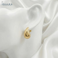 Plain Drop Earrings - Golden