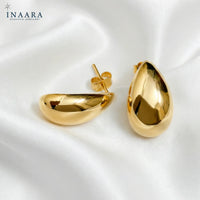 Plain Drop Earrings - Golden