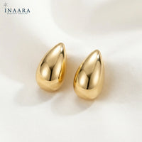 Plain Drop Earrings - Golden