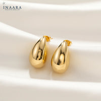 Plain Drop Earrings - Golden