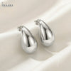 Plain Drop Earrings - Silver