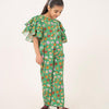 Girls Green Khaddar Jumpsuit