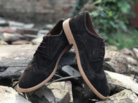SKU: 7058 - Chocolate Brown Casual Suede Shoes - Devogue store