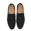 Black Suede Cow Leather Formal Loafer Style