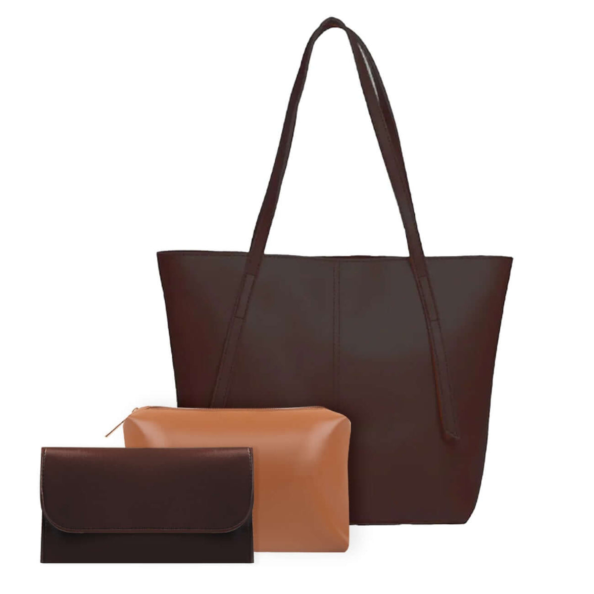 Nova 3 Pcs Choco women's wallet & clutch in choco by Bag X