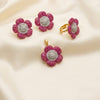Petal Bloom Fuchsia Pendant Set