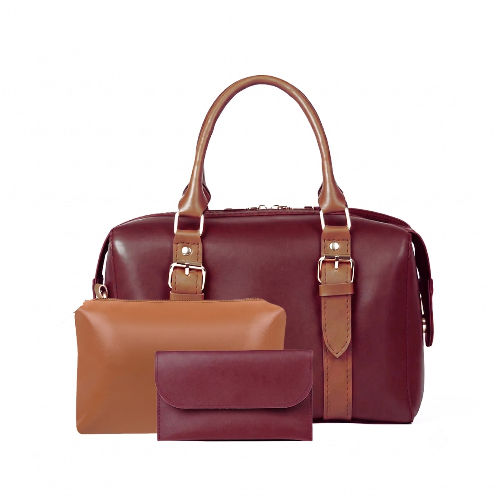 Twin Maroon women's shoulder bag in maroon by Bag X