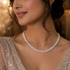 Moissanite Tennis Necklace 925 Sterling Silver With Rhodium Plating