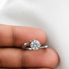 1 CT Round Cut Solitaire Ring | IGI Certified Lab Diamond or GRA Moissanite | Rhodium Plated 925 Silver