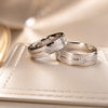 Matching Moissanite Couple Bands | Brushed Finish Solitaire Promise Rings