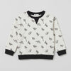 Dino Print V-Neck Sweatshirt