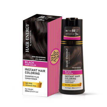 Instant Hair Coloring Shampoo + Conditioner (Black Color)