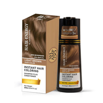 Instant Hair Coloring Shampoo + Conditioner (Light Brown Color)