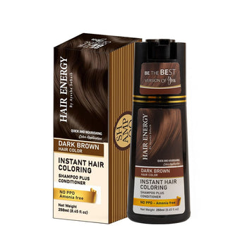 Instant Hair Coloring Shampoo + Conditioner (Dark Brown Color)