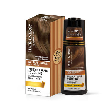 Instant Hair Coloring Shampoo + Conditioner (Walnut Brown Color)