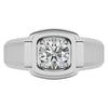 1Ct 6.5Mm Men'S Round Brilliant Moissanite Wedding Ring; 14K White/Yellow