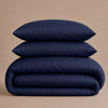 T300 Luxe Bamboo Navy Striped Duvet Cover Set