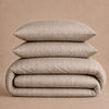 T300 Luxe Bamboo Taupe Striped Duvet Cover Set