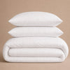 T300 Luxe White Bamboo Striped Duvet Set