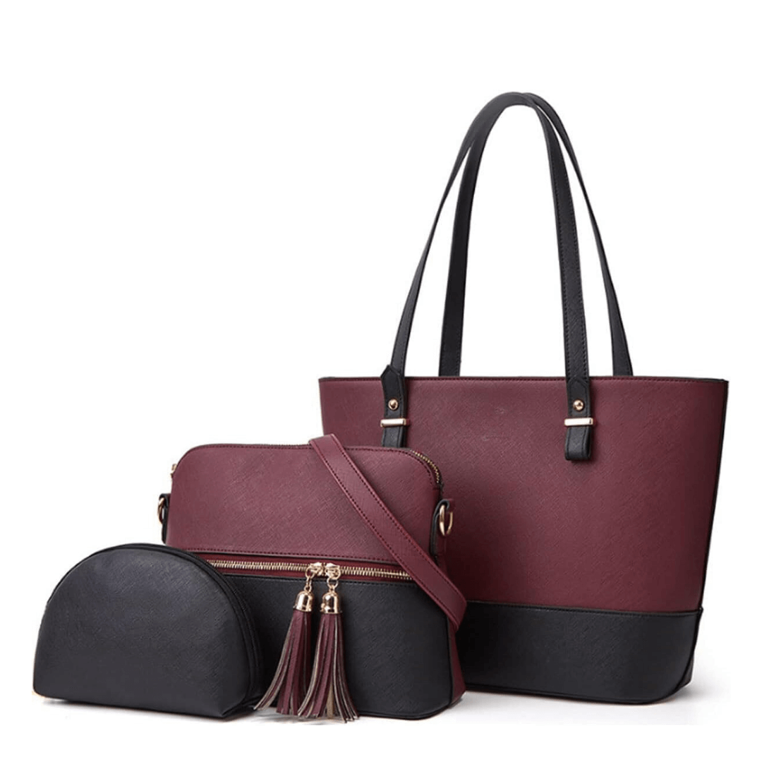 Grace Maroon / Black women's crossbody bag in black by Bag X