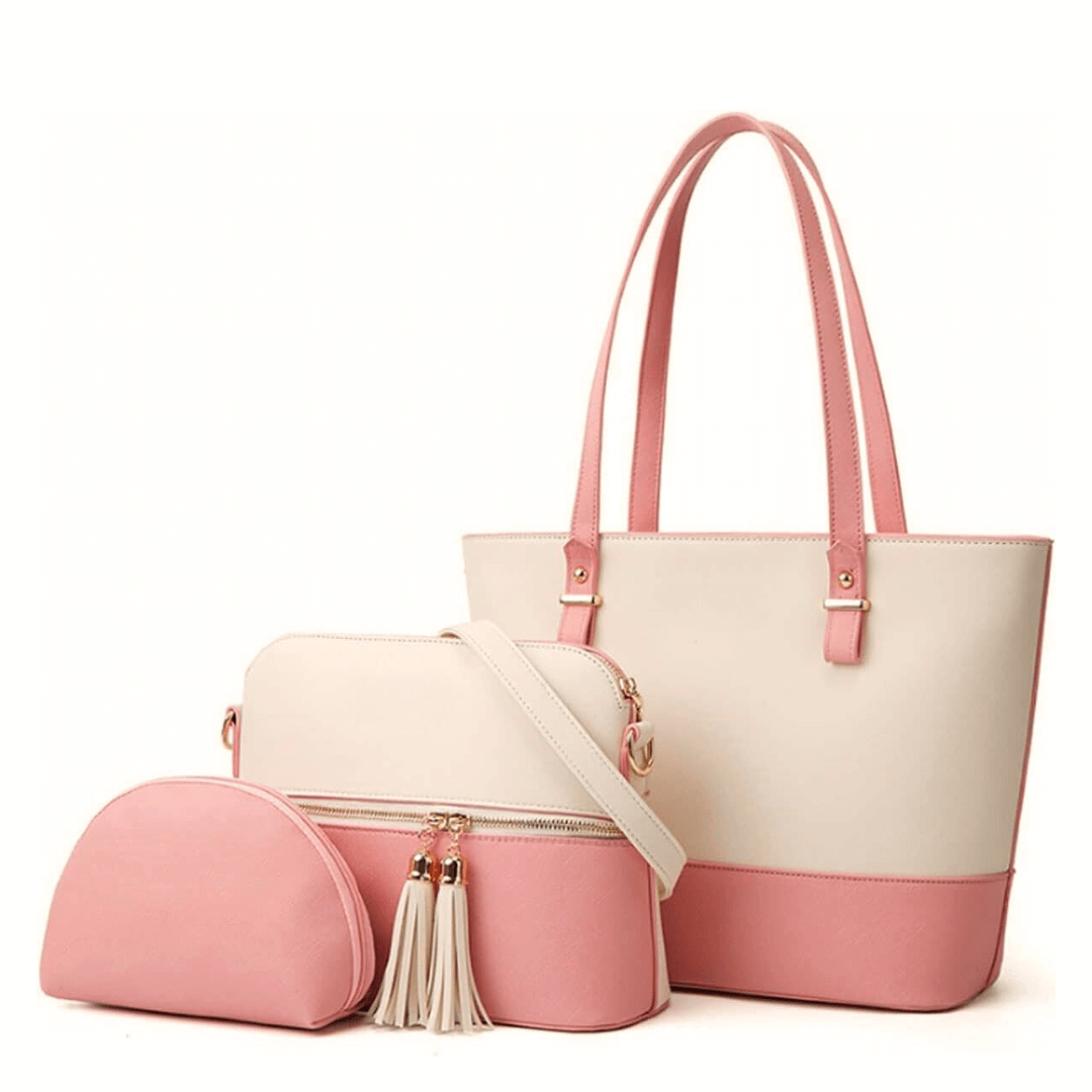 Grace White / Pink women's crossbody bag in white by Bag X